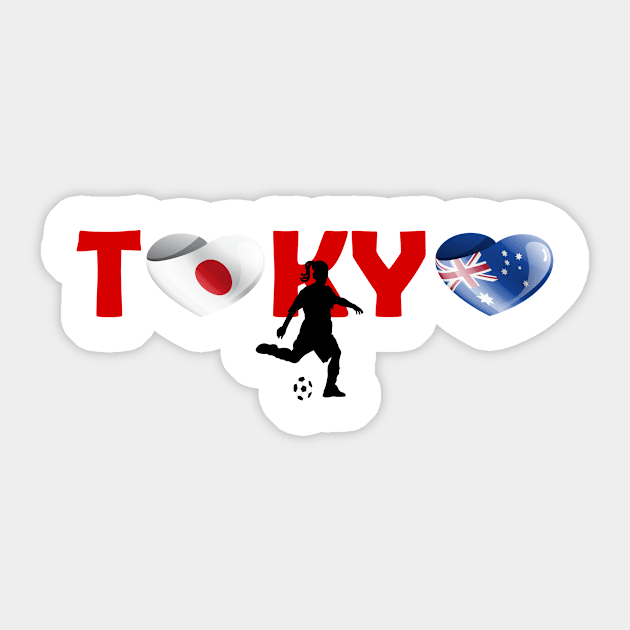 Football in Tokyo - team Australia (AU) Sticker by ArtDesignDE